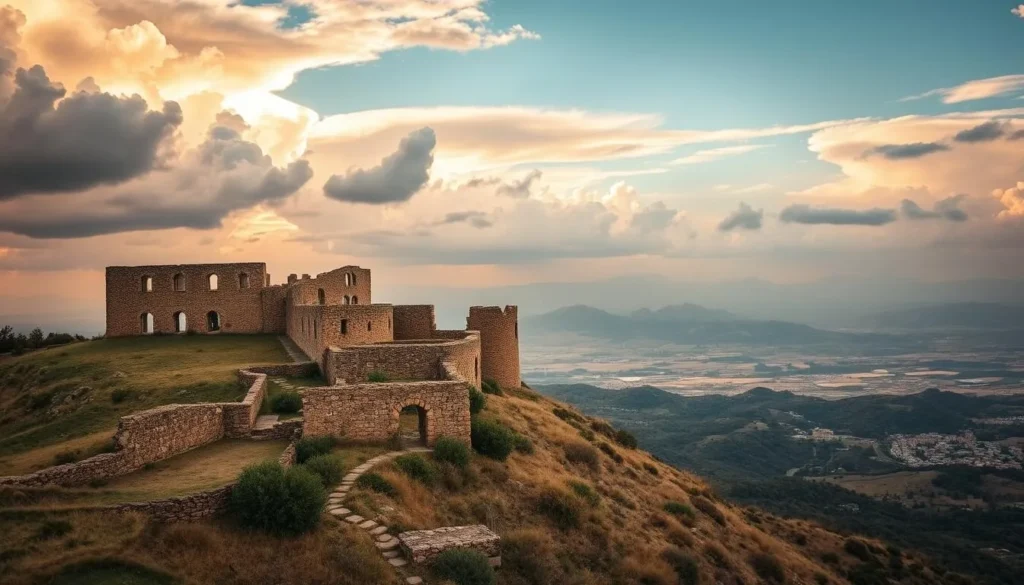 Beaufort Castle ruins overlooking the landscape near Tyre, Lebanon