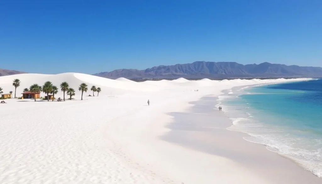Beautiful Playa Los Algodones beach near San Carlos with white sand and clear water Beautiful Playa Los Algodones beach near San Carlos with white sand and clear water