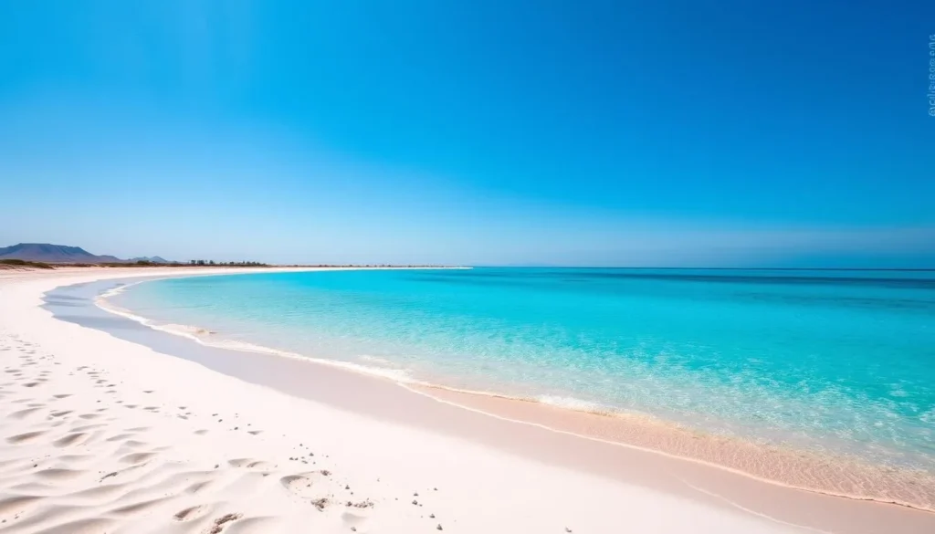 Beautiful beach on Hawar Islands in Bahrain with turquoise waters and white sand Beautiful beach on Hawar Islands in Bahrain with turquoise waters and white sand