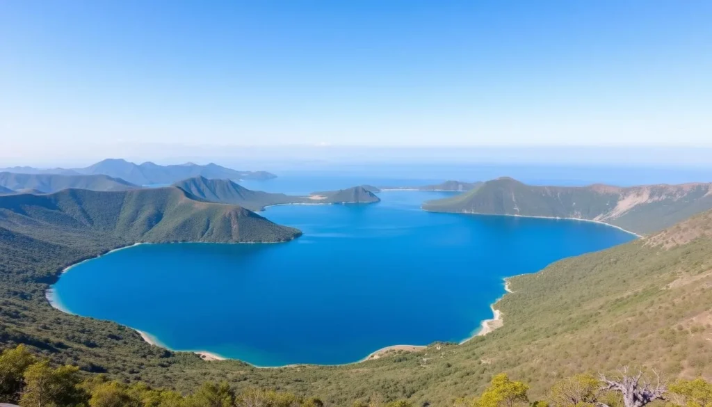 Beautiful blue crater lake at Santa Maria del Oro near Tepic