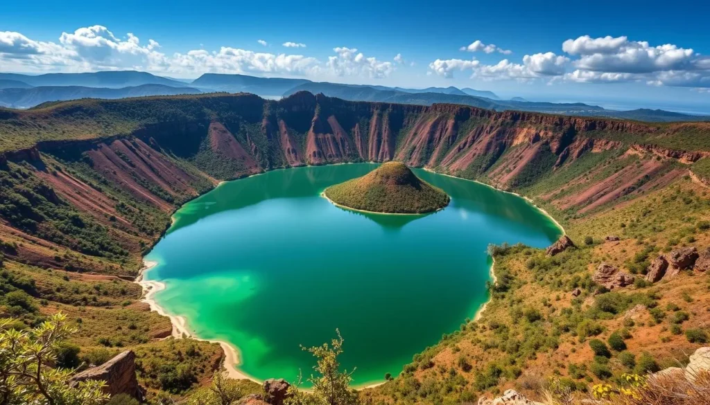Beautiful emerald-green Lake Tritriva near Antsirabe Madagascar Beautiful emerald-green Lake Tritriva near Antsirabe Madagascar