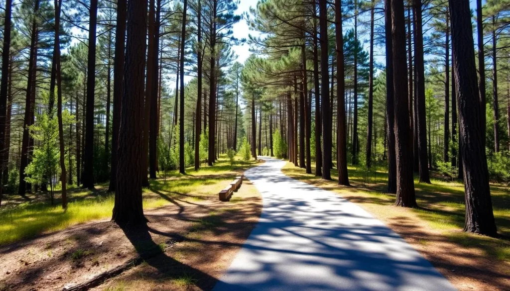 Bike trail at Tyler State Park, popular things to do in Tyler, Texas