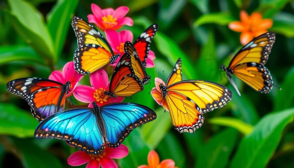 Biocentro Güembé Mariposario showing colorful butterflies and lush tropical plants