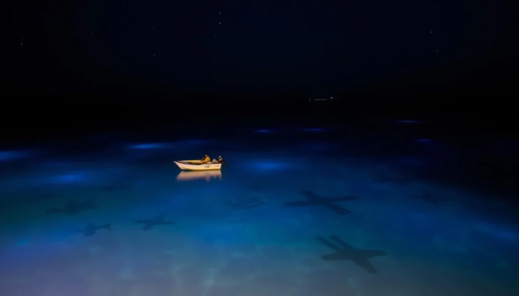 Bioluminescent Bay in La Parguera glowing at night, Puerto Rico