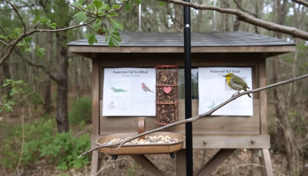 Bird watching area at Pedernales Falls State Park with golden-cheeked warbler Bird watching area at Pedernales Falls State Park with golden-cheeked warbler