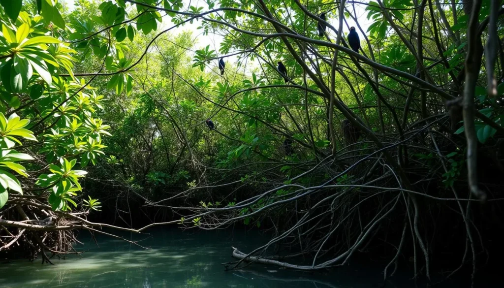 Bird watching in the mangroves of Acklins Island