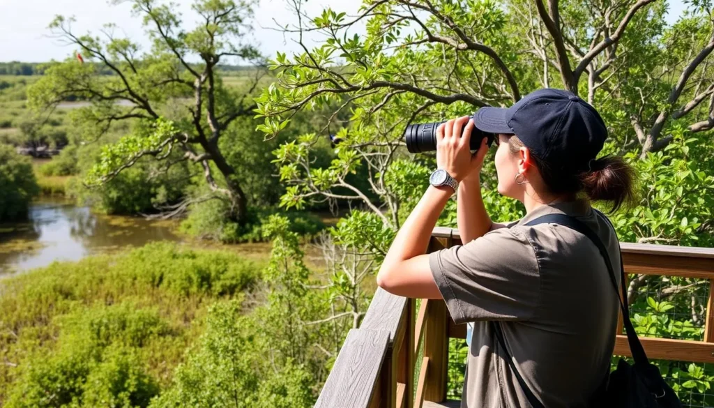 Birdwatching at Santa Ana National Wildlife Refuge near McAllen Texas