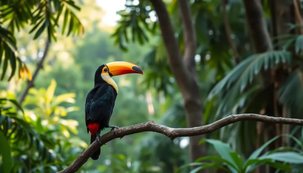 Birdwatching in Billy Barquedier National Park with keel-billed toucan Birdwatching in Billy Barquedier National Park with keel-billed toucan