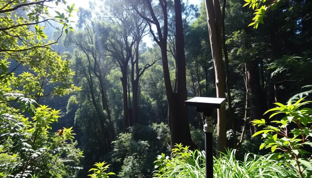 Birdwatching in rainforest near Montville Queensland
