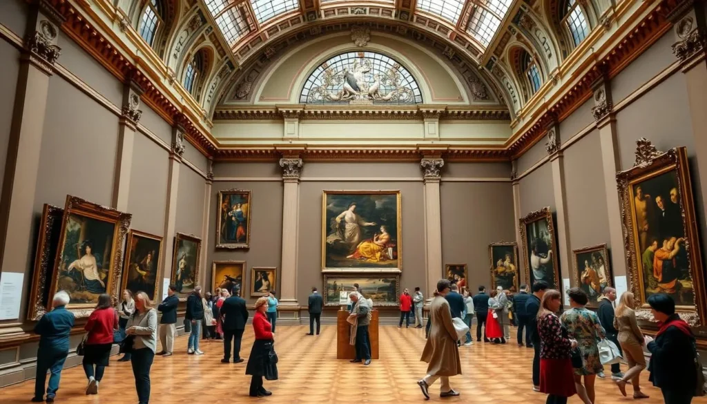 Birmingham Museum and Art Gallery interior showing Pre-Raphaelite paintings collection Birmingham Museum and Art Gallery interior showing Pre-Raphaelite paintings collection