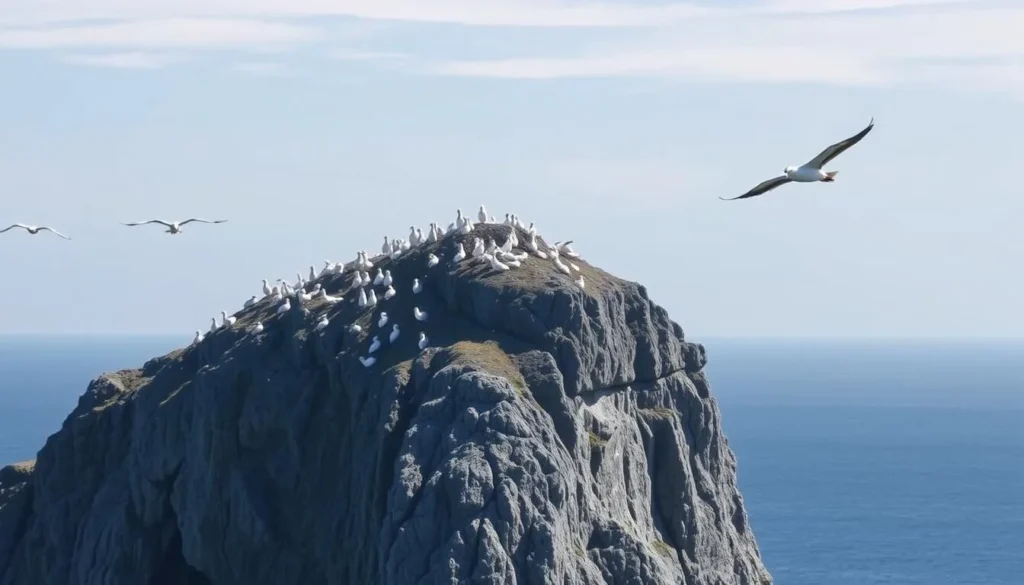 Black-browed albatross colony on cliffs of West Point Island, Falklands