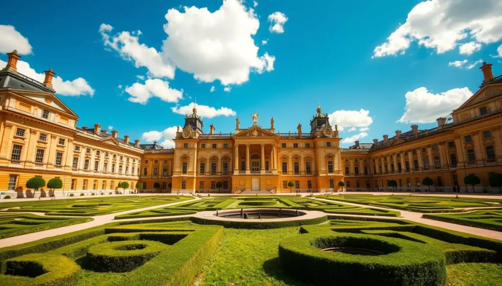 Blenheim Palace exterior and gardens on a sunny day - Oxford England best things to do Blenheim Palace exterior and gardens on a sunny day - Oxford England best things to do
