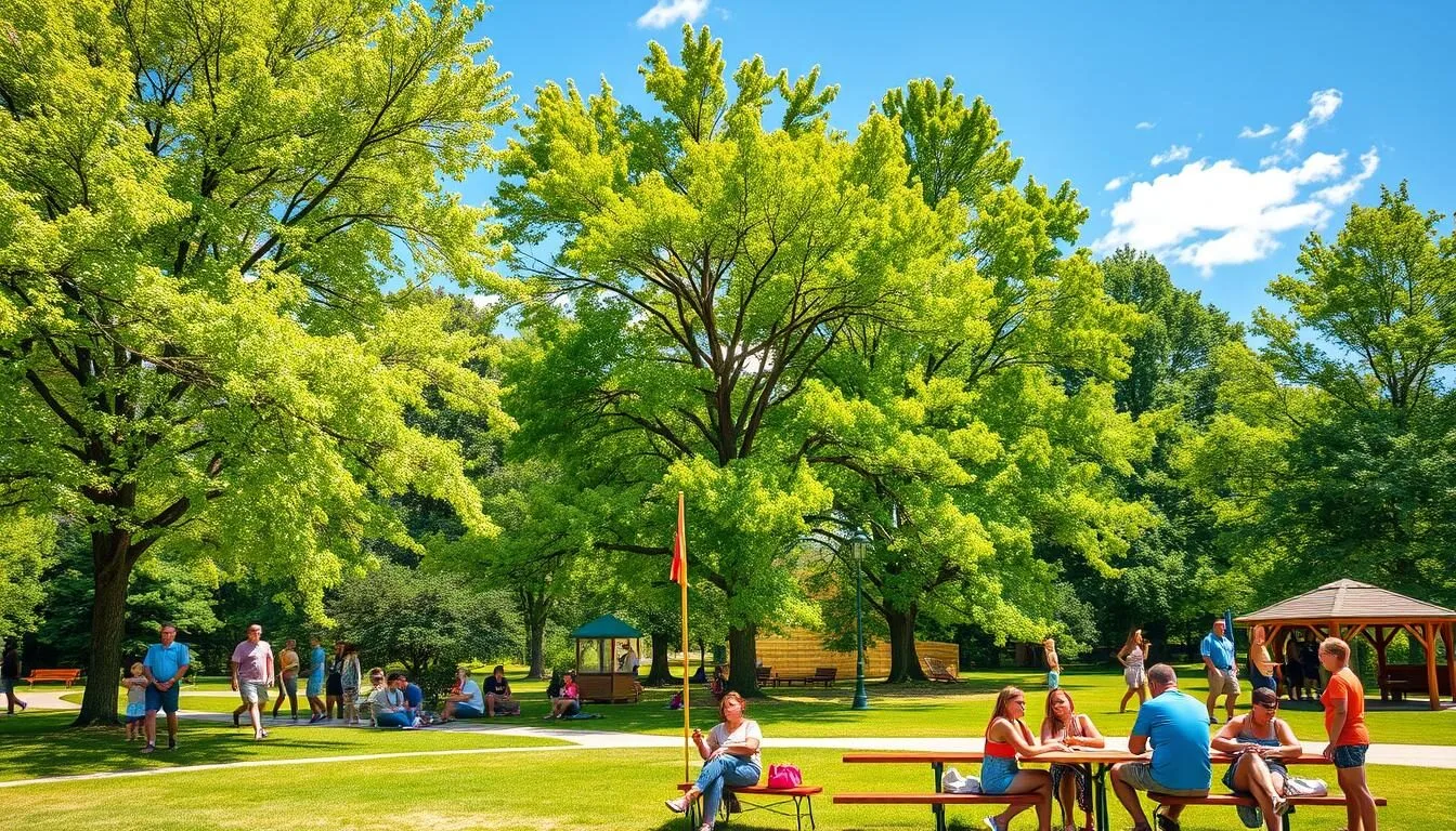 Bloomington Minnesota in summer with people enjoying outdoor activities