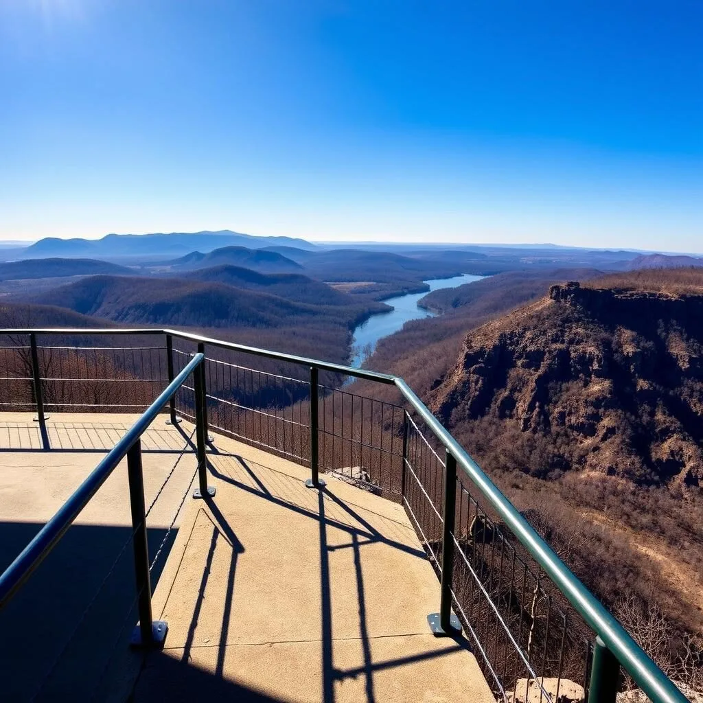 Blue Heron Overlook at Ruby Falls with views of Tennessee Valley