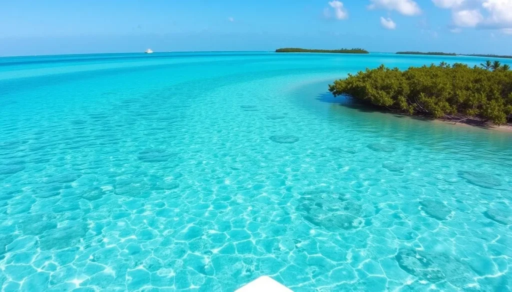 Boat tour through the shallow waters of the Bight of Acklins