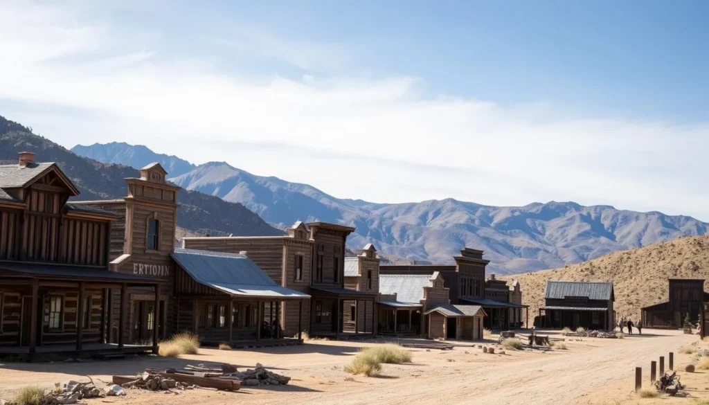 Bodie State Historic Park ghost town with abandoned buildings in preserved state