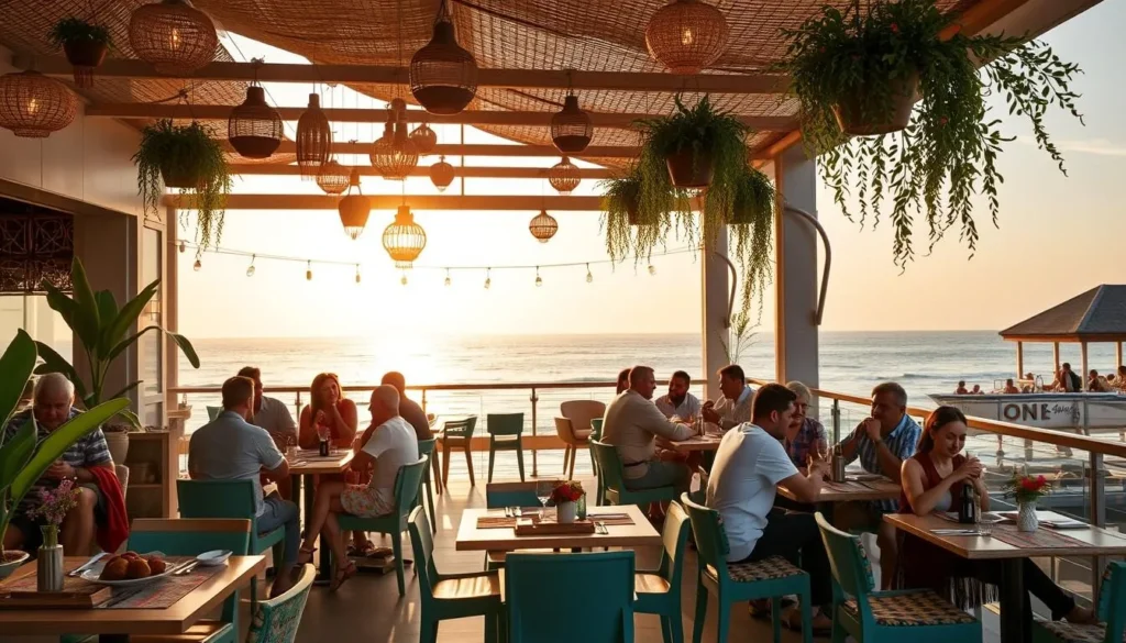 Boho Social restaurant at Katara Beach with terrace seating Boho Social restaurant at Katara Beach with terrace seating