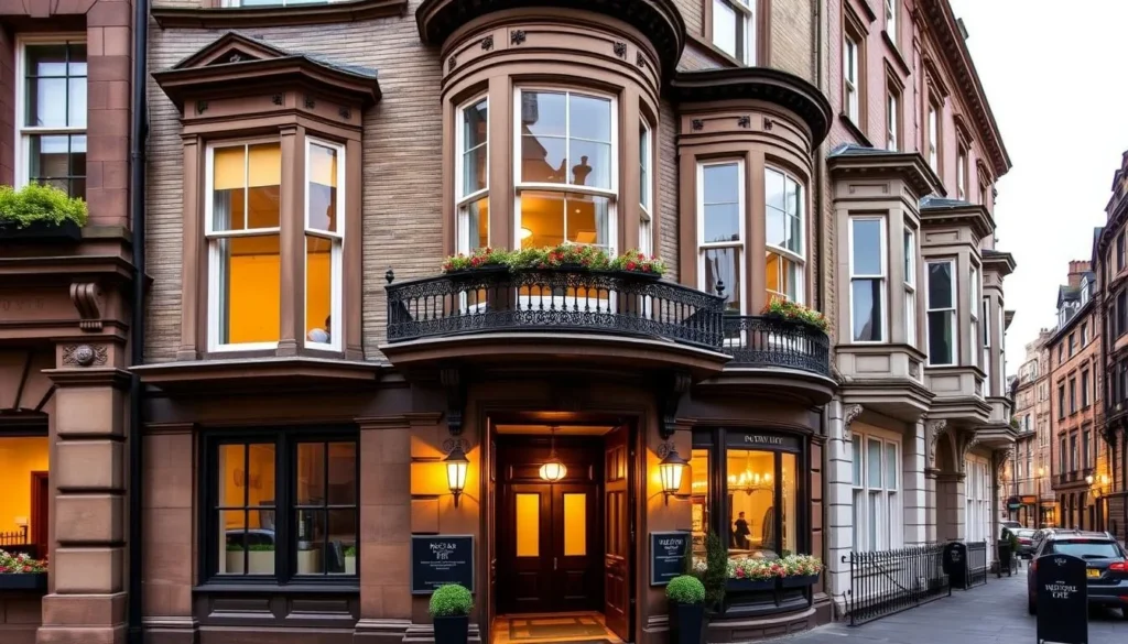 Boutique hotel in Glasgow's West End with Victorian architecture
