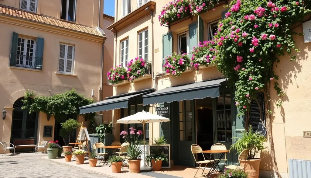 Boutique hotel in Nimes historic center with traditional Provençal architecture