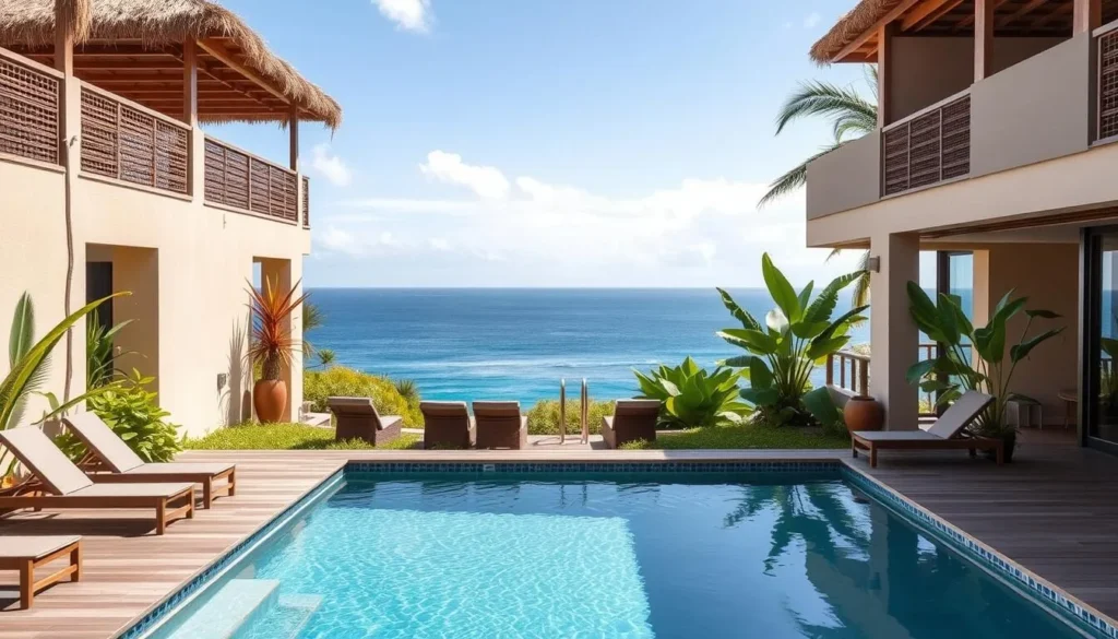 Boutique hotel in Puerto Ayora with swimming pool and views of the harbor, showing Puerto Ayora, Ecuador things to do nearby