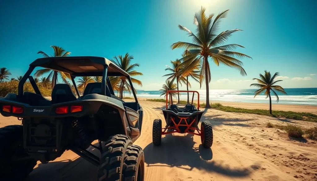 Buggy tour on the sandy paths near Maracaipe Beach