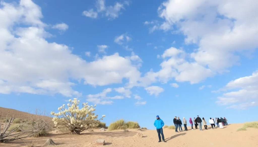 Buraydah's winter landscape with mild weather and blooming desert plants
