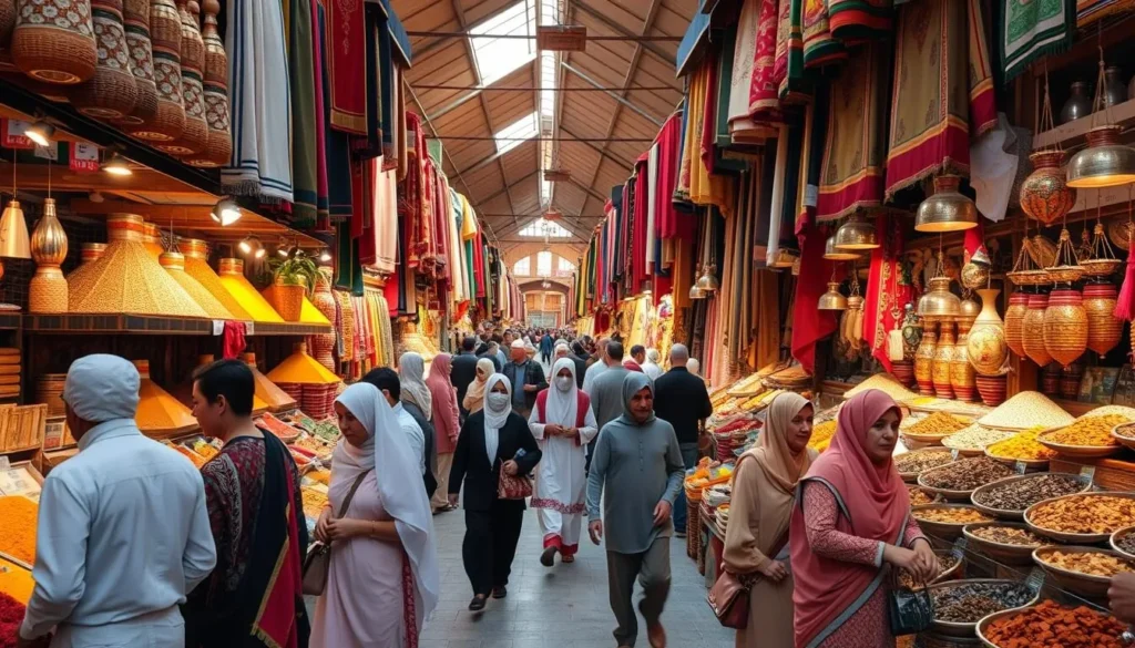 Bustling Tuesday souk market in Inezgane Morocco with colorful displays of goods Bustling Tuesday souk market in Inezgane Morocco with colorful displays of goods