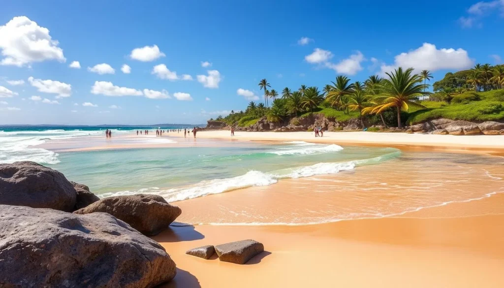 Byron Bay's Main Beach during spring, one of the best months to visit Byron Bay with perfect weather