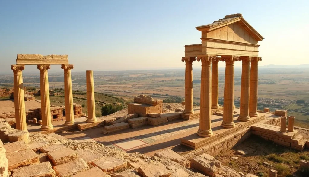 Byzantine church ruins at Tell Mar Elias archaeological site in Ajloun Byzantine church ruins at Tell Mar Elias archaeological site in Ajloun