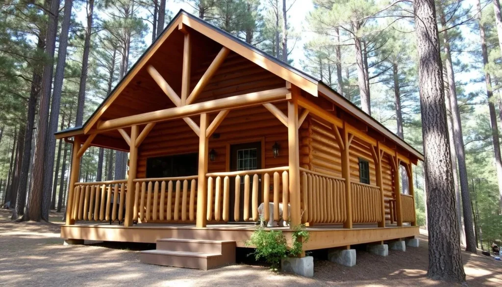 Cabin rental near Lufkin surrounded by pine trees
