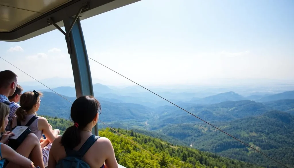 Cable car ride in Kislovodsk National Park with panoramic mountain views