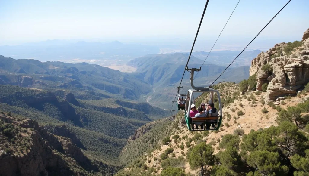 Cable car ride over the valleys of Aseer National Park with spectacular mountain views Cable car ride over the valleys of Aseer National Park with spectacular mountain views