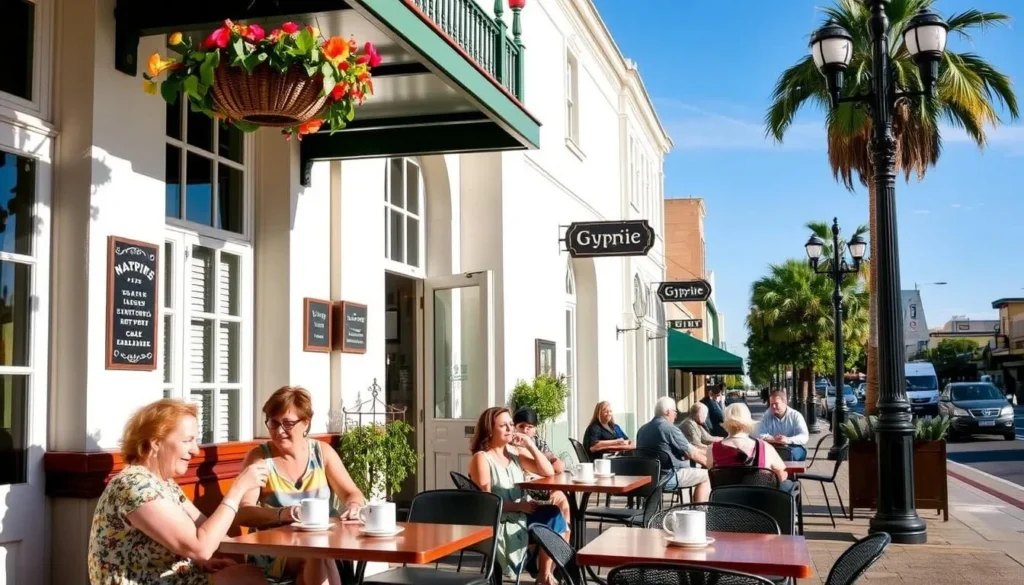 Café on historic Mary Street in Gympie Queensland serving local cuisine