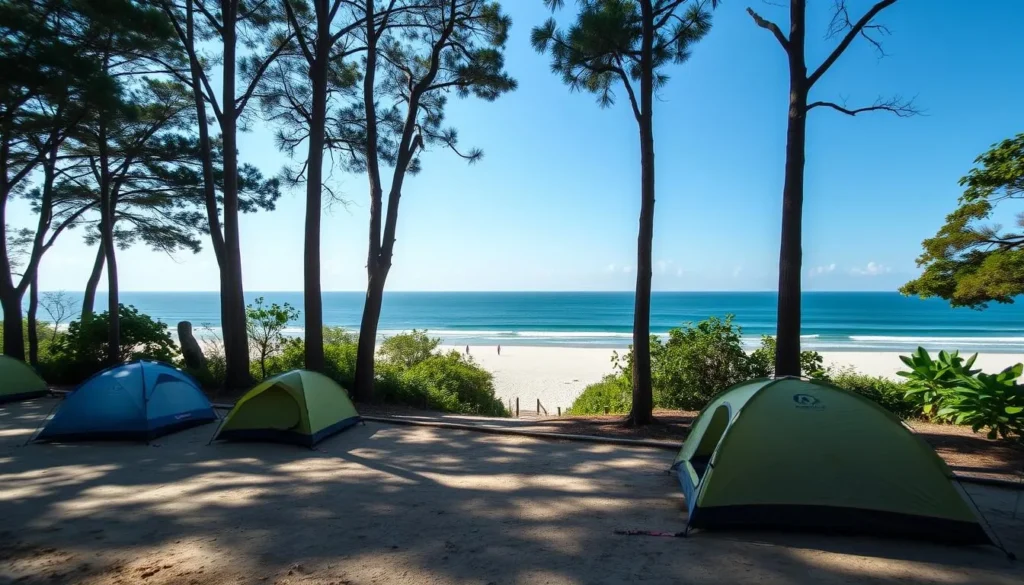 Camping site at Trianggulasi Beach in Alas Purwo National Park