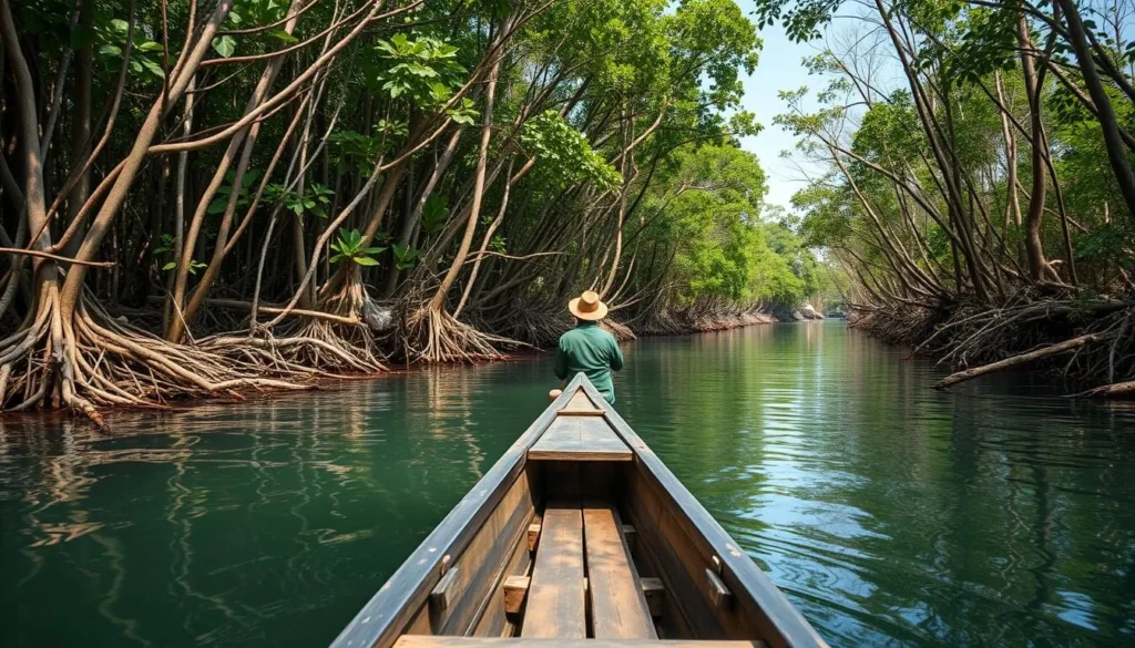 Canoe trip through mangroves in Kirindy Mitea National Park