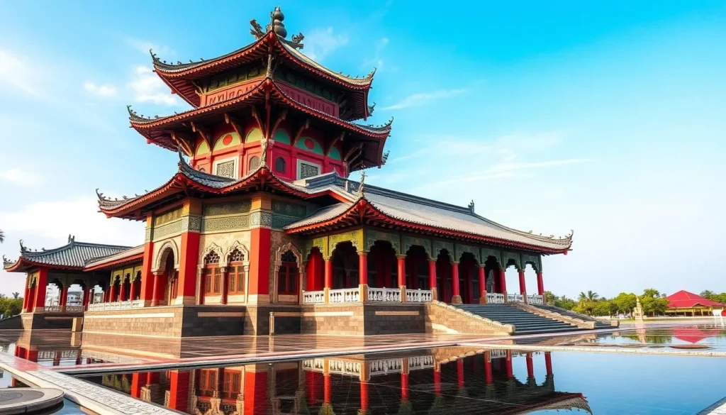 Cheng Ho Mosque in Surabaya with its unique blend of Chinese and Islamic architecture, representing the cultural diversity among things to do in Surabaya Indonesia