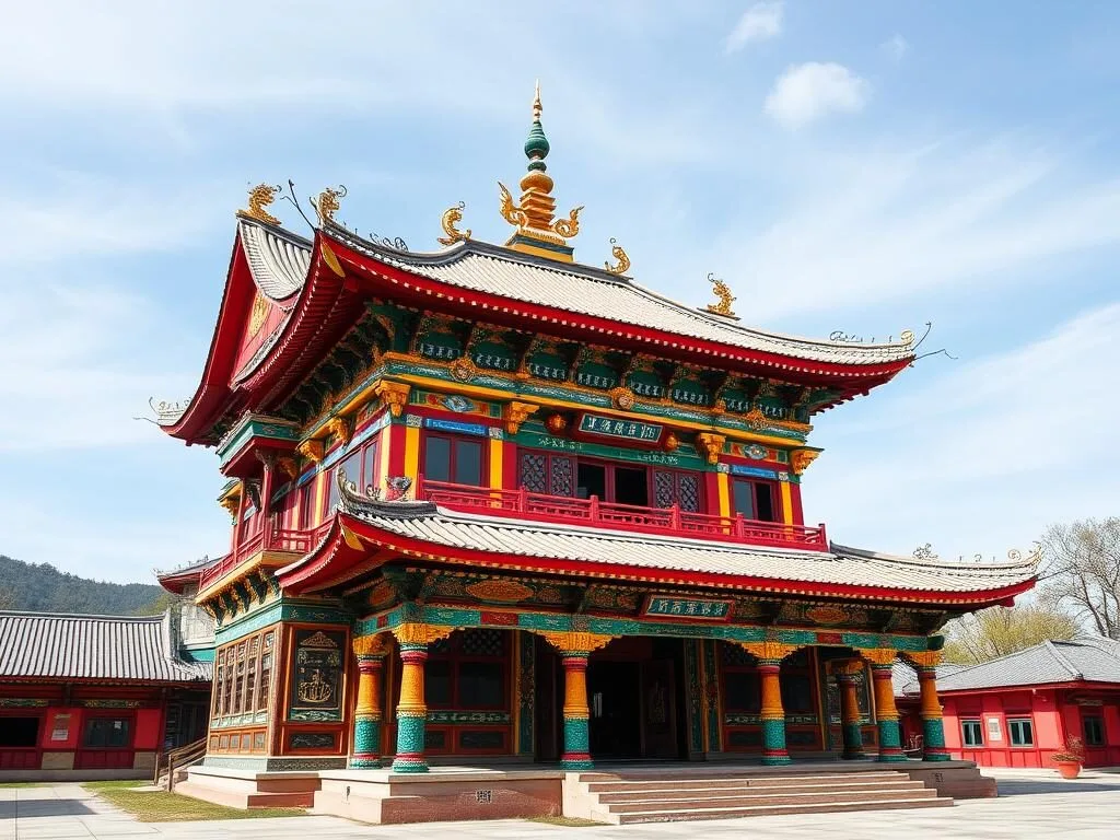 Chita Datsan Buddhist temple with colorful traditional architecture
