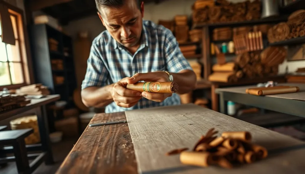 Cigar rolling demonstration at Flor de Copan factory in Santa Rosa de Copan