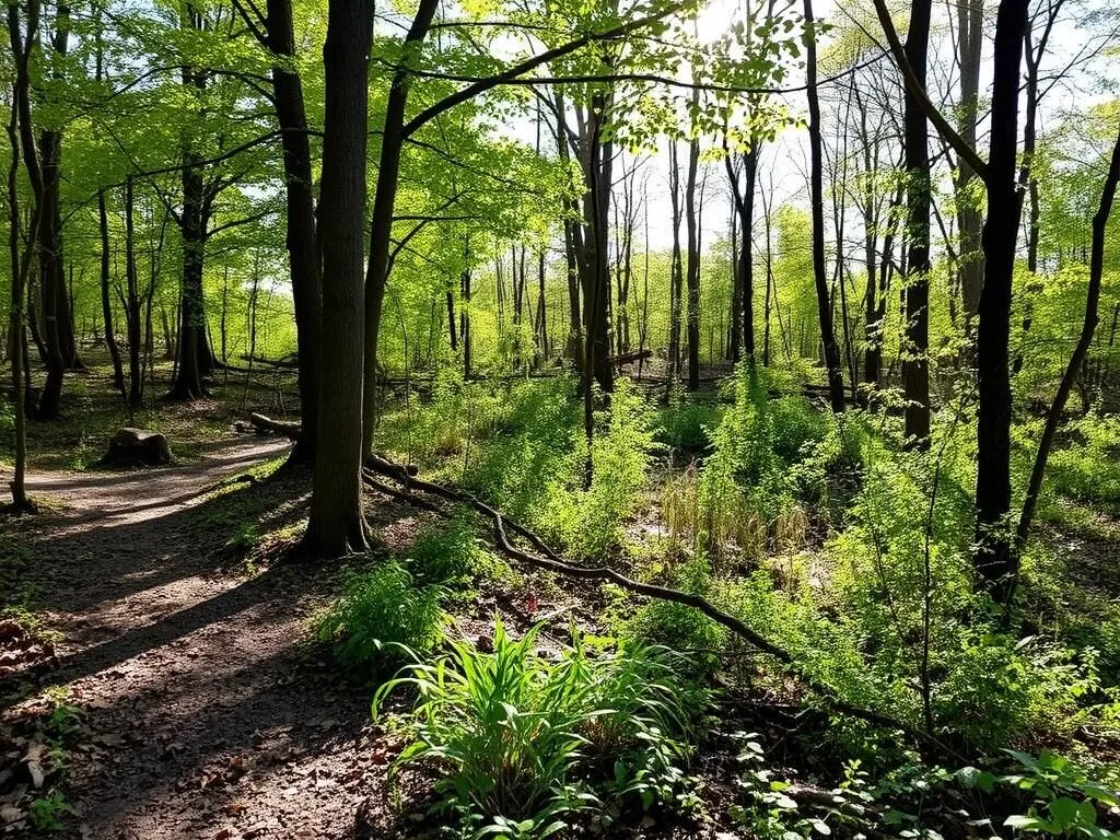 Claireville Conservation Area in Brampton with forest trails and wildlife