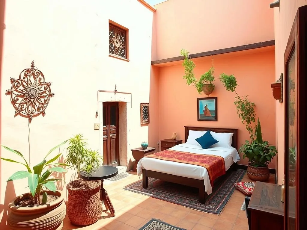 Clean and affordable guesthouse in M'diq Morocco with traditional Moroccan decor