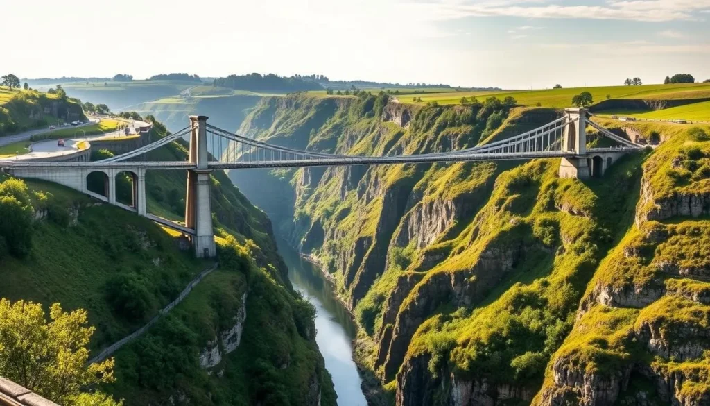 Clifton Suspension Bridge spanning the Avon Gorge in Bristol Clifton Suspension Bridge spanning the Avon Gorge in Bristol