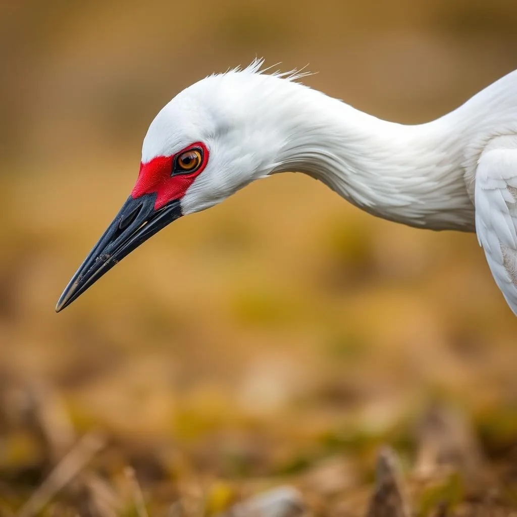 Close-up of a Siberian crane, the namesake of Kytalyk National Park Close-up of a Siberian crane, the namesake of Kytalyk National Park