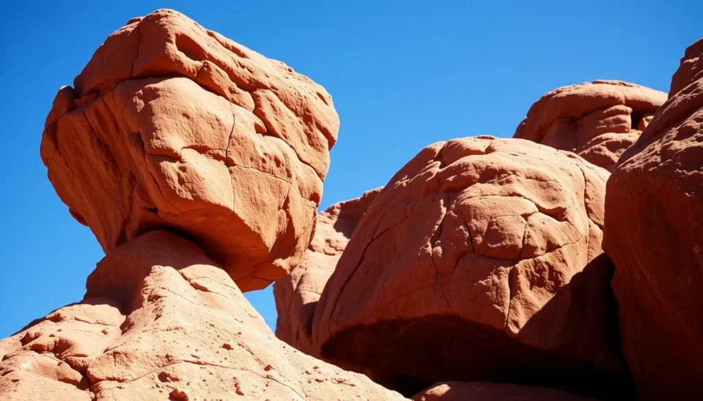 Close-up of balanced granite boulders at Karlu Karlu (Devils Marbles)