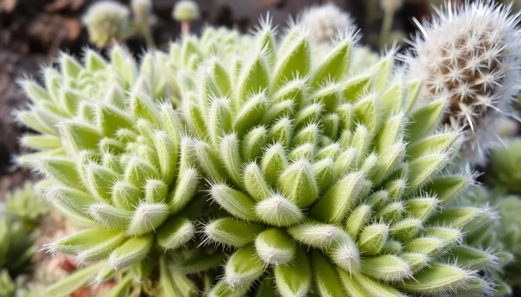 Close-up of frailejones plants in Chingaza National Park with their distinctive fuzzy leaves