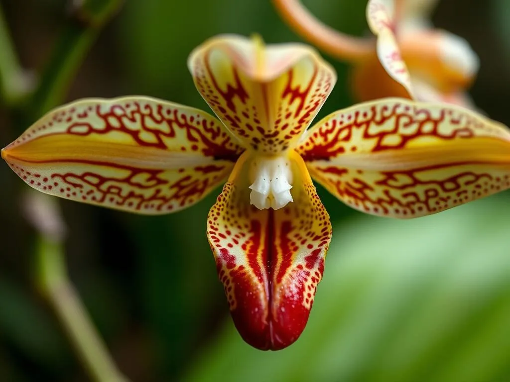 Close-up of rare orchid species found only in La Muralla National Park