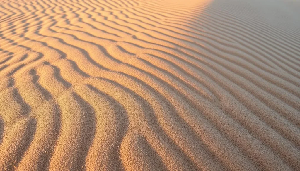 Close-up of sand ripples creating beautiful patterns at Monahans Sandhills State Park Close-up of sand ripples creating beautiful patterns at Monahans Sandhills State Park