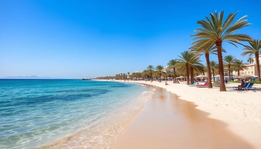 Coastal area near Ahmadi, Kuwait showing beaches and water activities