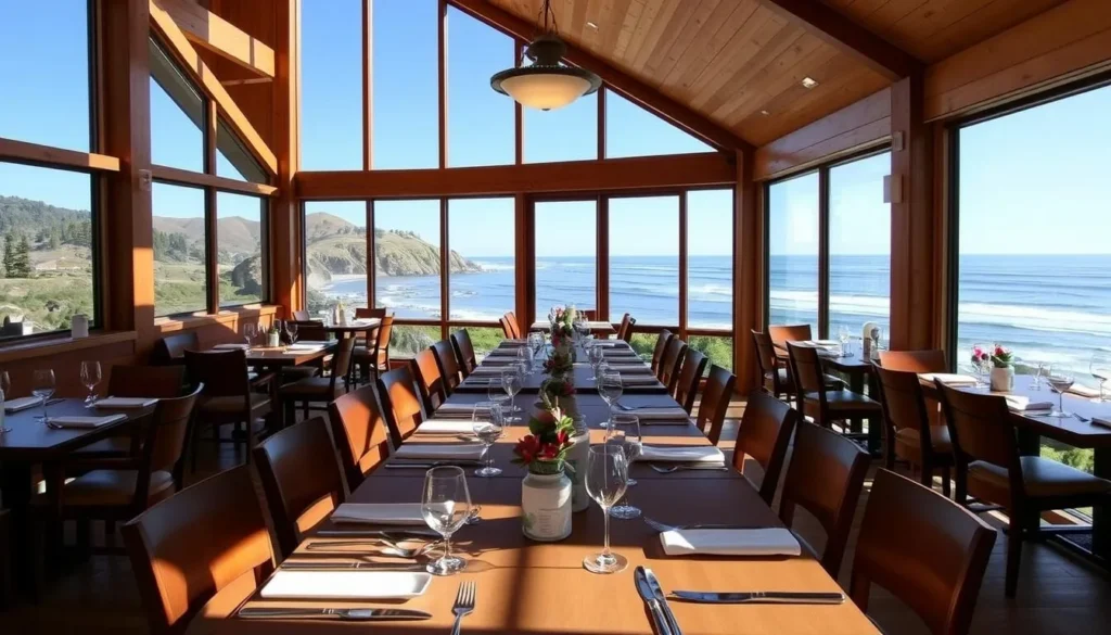 Coastal dining with ocean views near Kruse Rhododendron State Natural Reserve