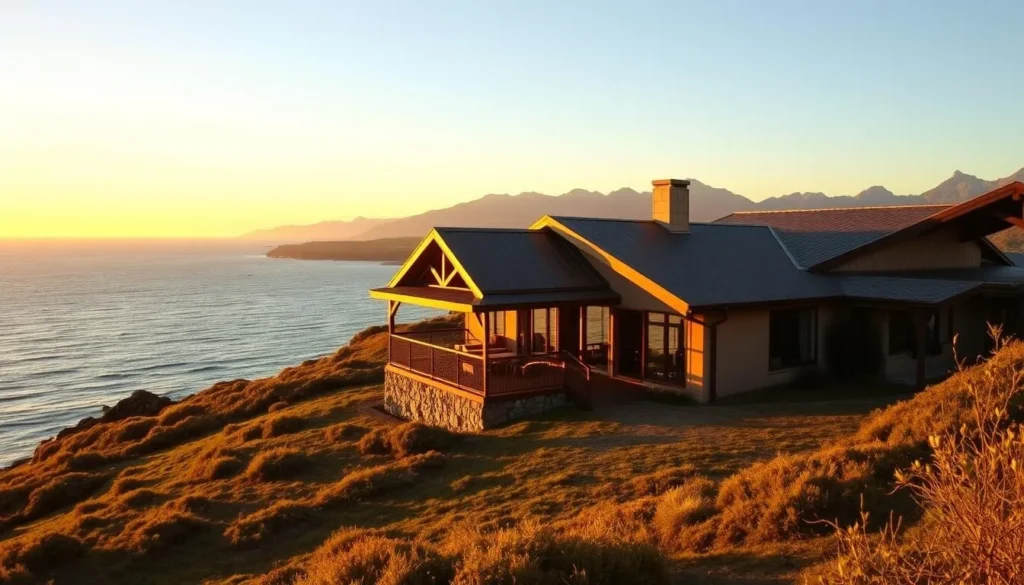 Coastal hotel in Puerto Piramides with Peninsula Valdes Argentina ocean view