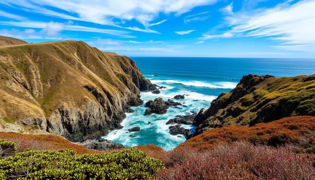 Coastal view near Kruse Rhododendron State Natural Reserve showing the Pacific Ocean